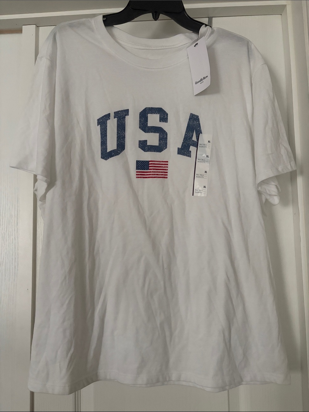 Goodfellow & Co White Tee with Blue USA Graphic